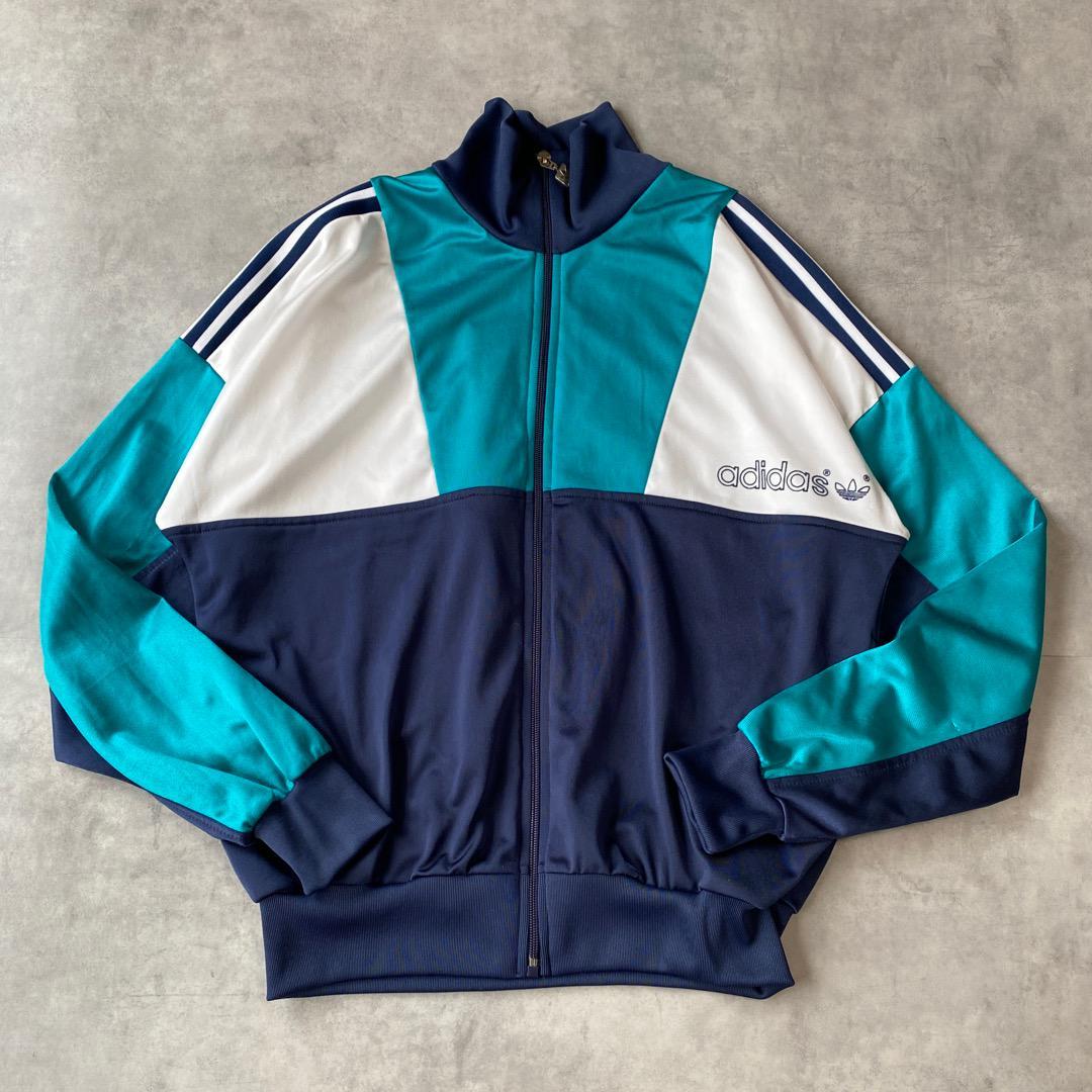 adidas アディダス トラックジャケット 古着 80s L 紺 14493