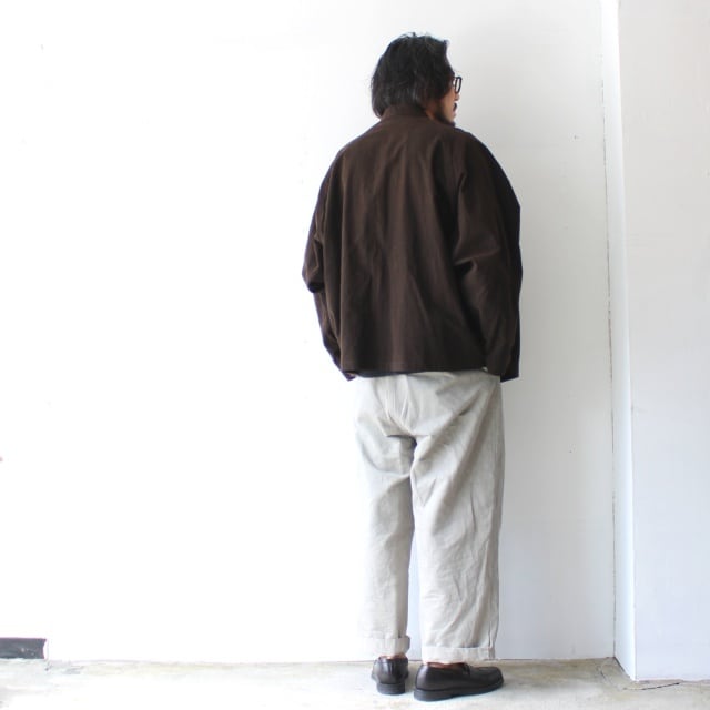 HAVERSACK コットンフランネルスタンドカラージャケット Mud-dyed