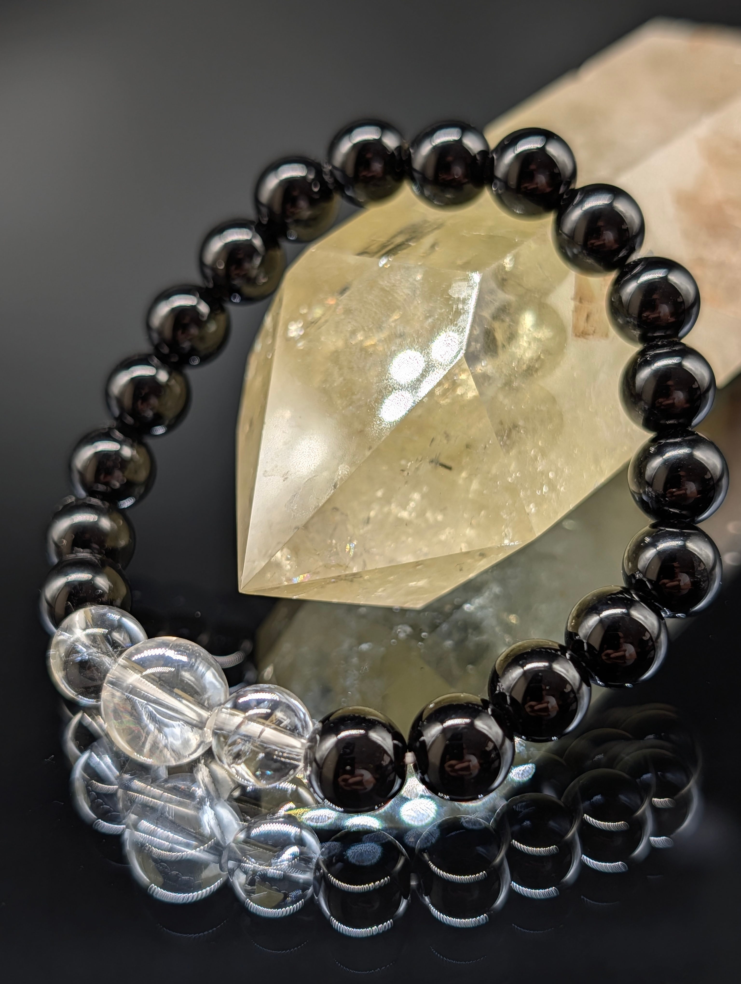 最高品質・鑑別済み・幸運・開運】モリオン・アイリスクォーツ 8mm