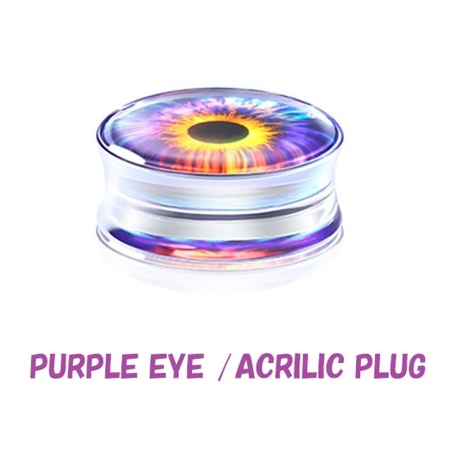 ボディピアス 目玉 0G 00G EYEデザイン アクリルピアス ダブルフレア