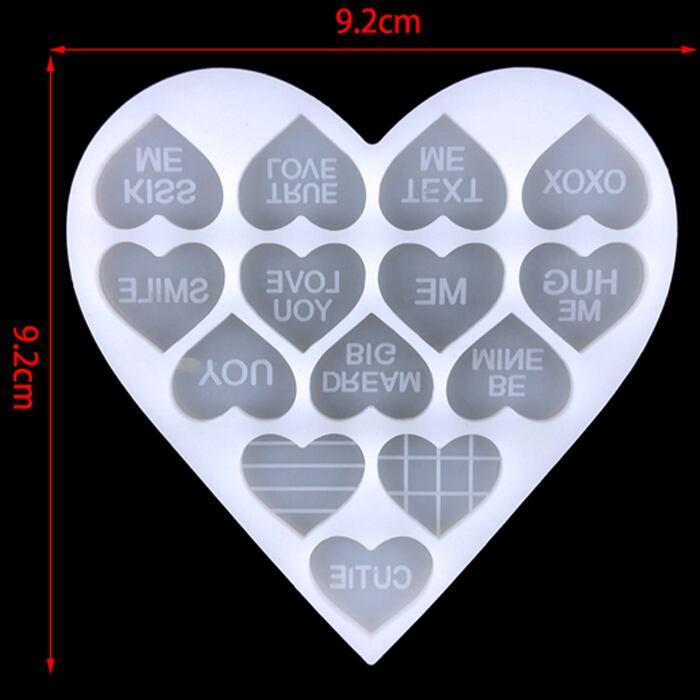 ハート シリコン モールド レジン ハート 文字入れ 可愛い Love