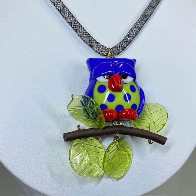 【アンティーク】ベネチアガラス　フクロウ アンティーク】ベネチアガラス フクロウ アンティーク】ベネチア