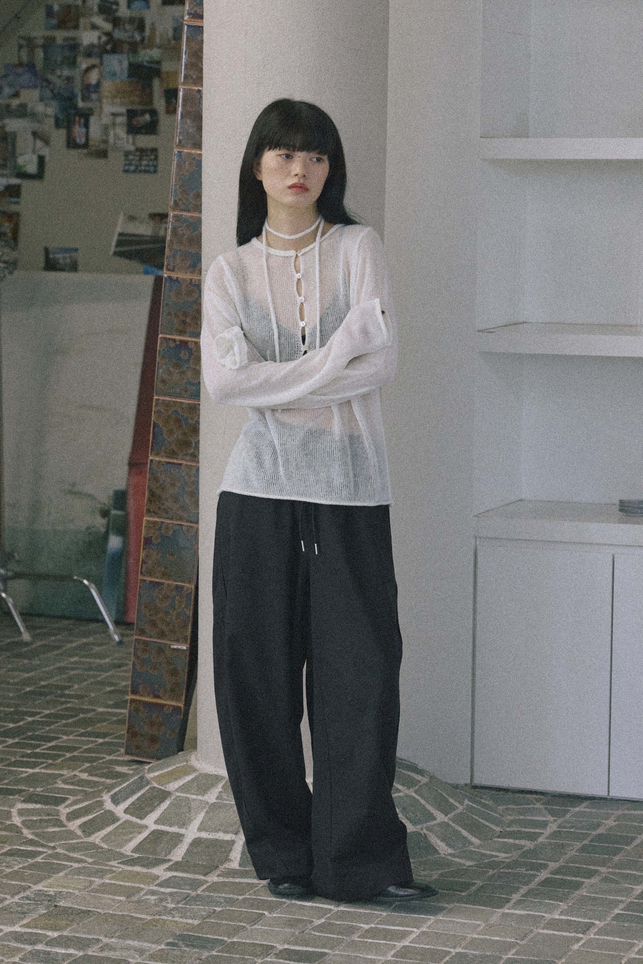 DU260704 Sheer Mohair Button Knit【一部予約商品10月中旬】