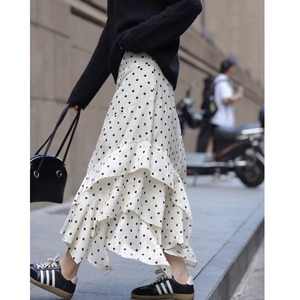 polka dot midi skirt