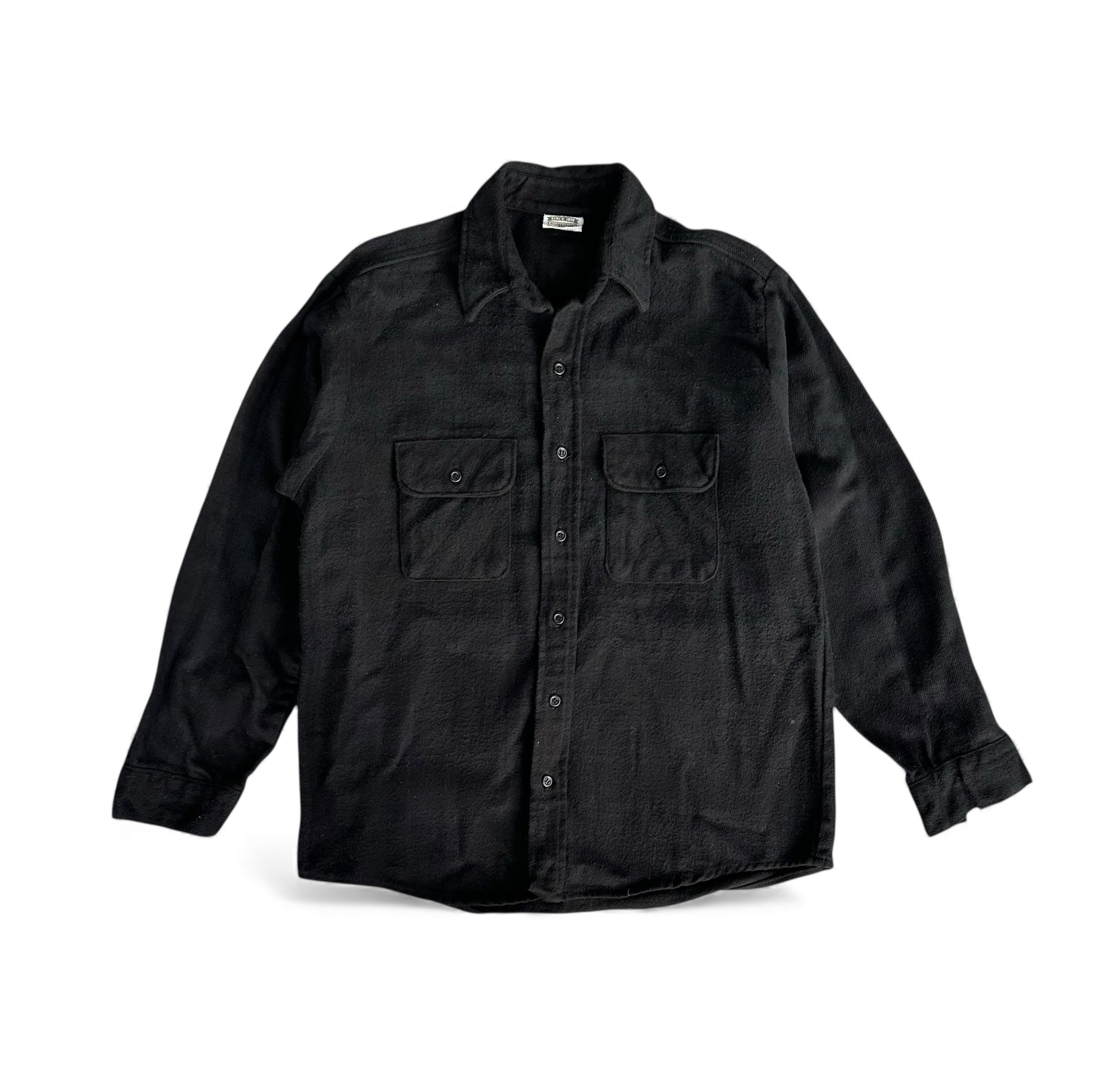 custom 黒ボタン③ 1980's five brother black blue check nel XL