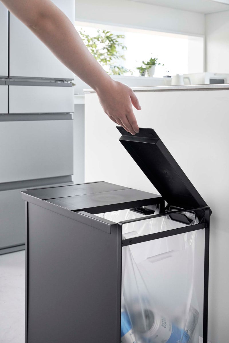 分別ゴミ箱 山崎実業 tower タワー 蓋付き目隠し分別ダストワゴン 3