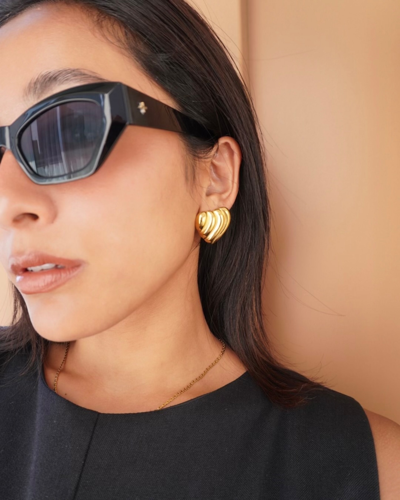 Croissant Heart Studs