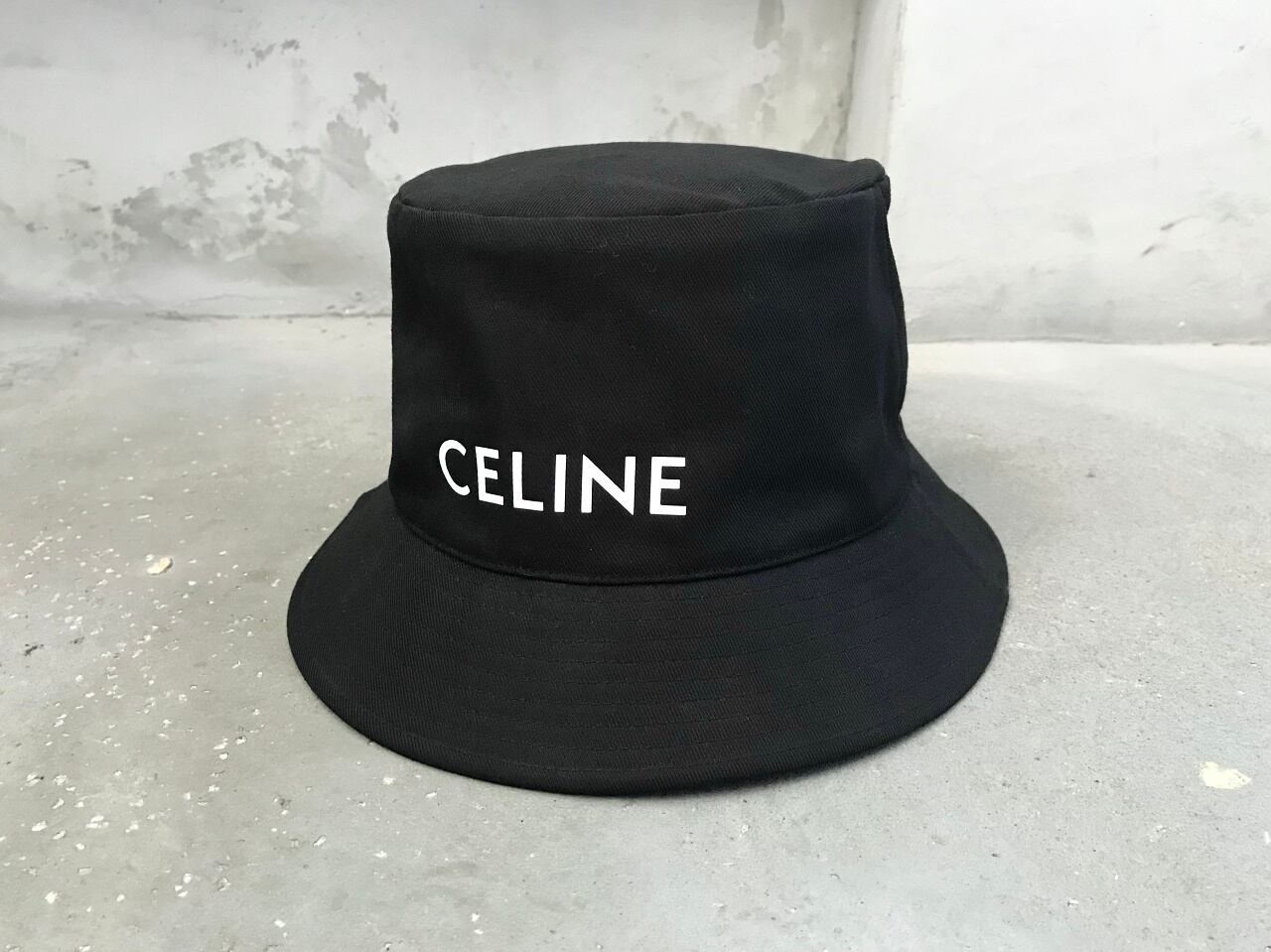 CELINE Cotton & polyester bucket hat Black MADE IN ITALY