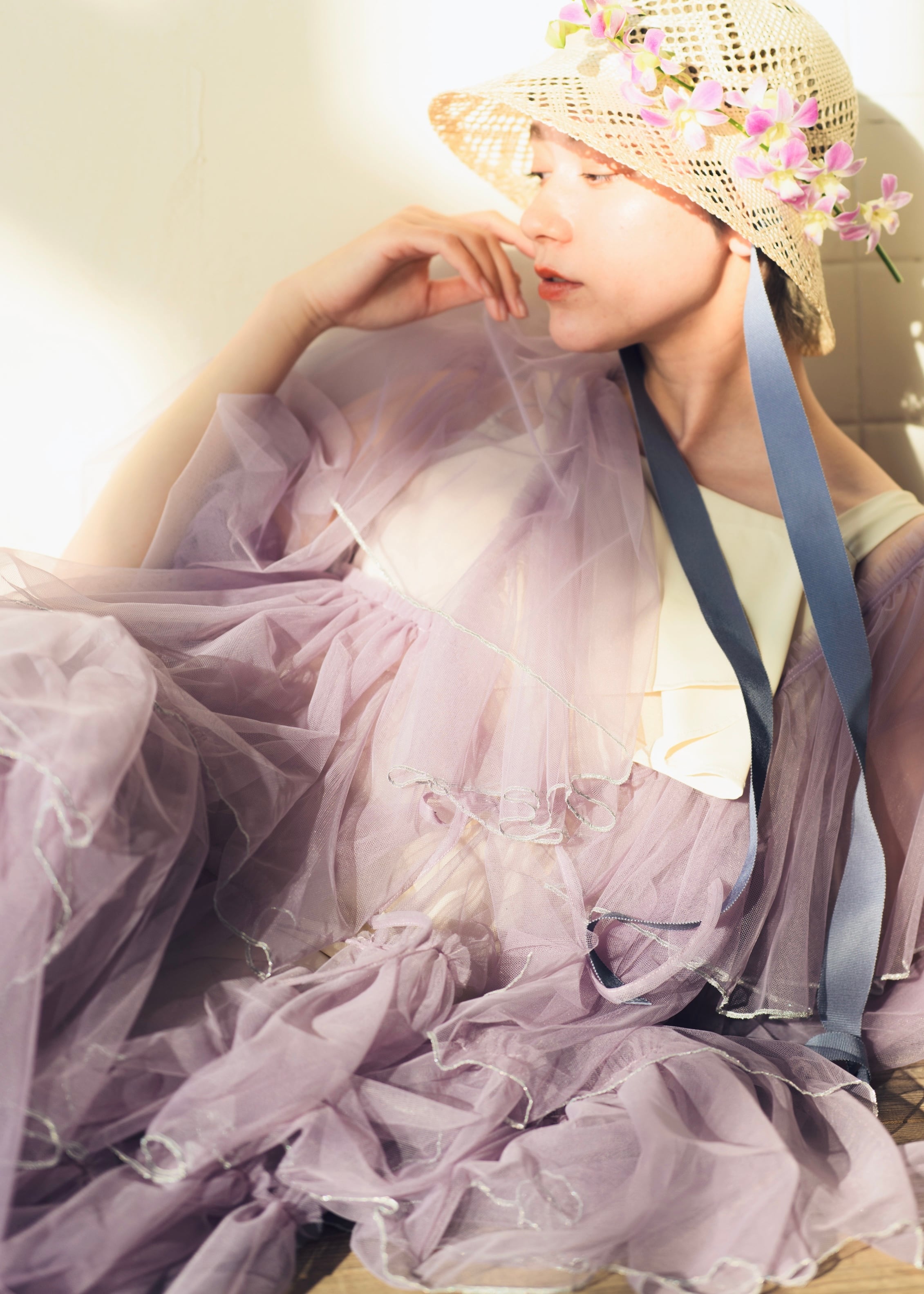 RANUN MELLOW / MAUVE × SILVER | ORIENT MILLINERY