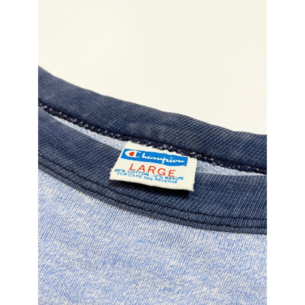 70s Champion "WATER PRINT" Ringer Tee MADE IN USA Size L_1