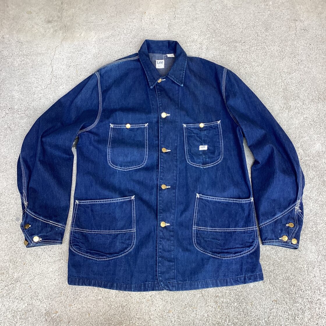 70s Lee 91-J Denim Chore Jacket “Mint Condition” “Dark Color 