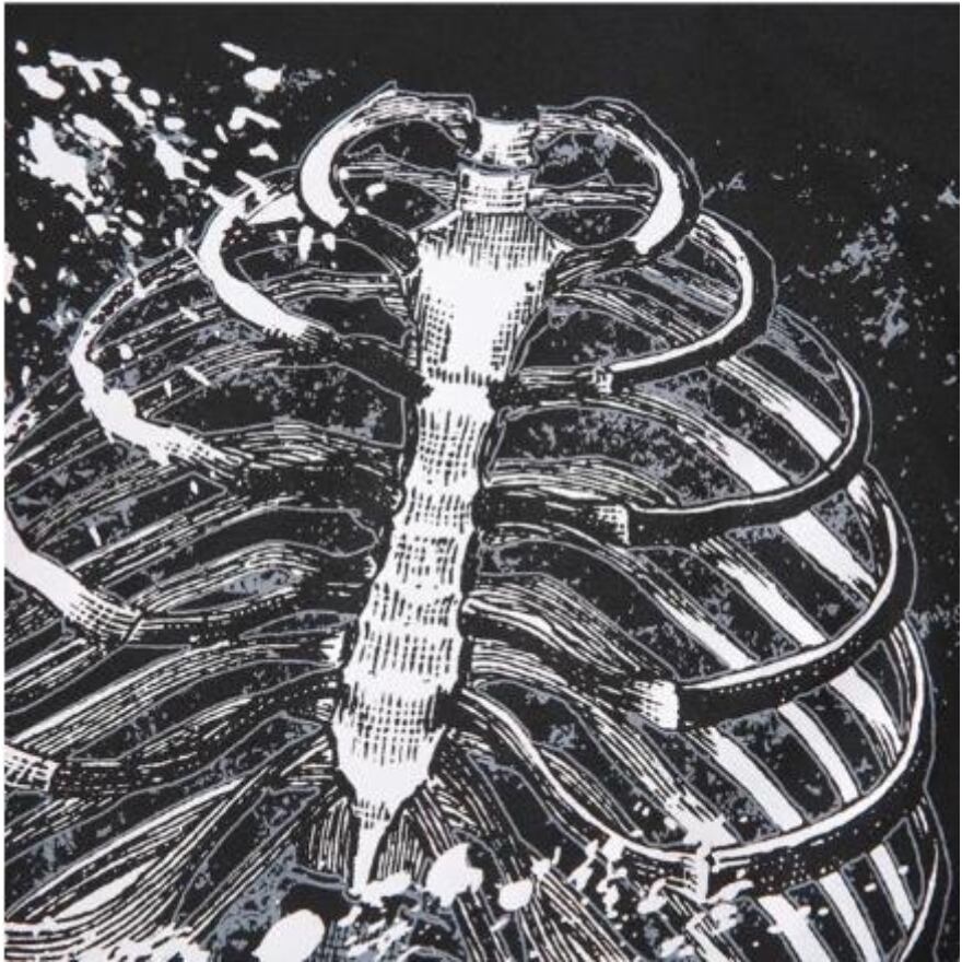 Tシャツ スケルトン プリント 暗黒系 闇かわいい ゴシック パンク 系