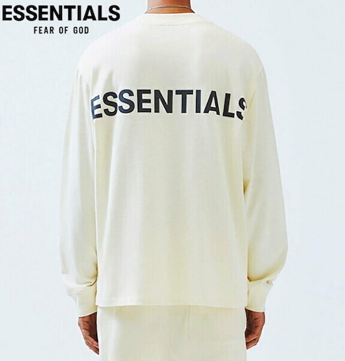 エッセンシャルズ ロンT フィアオブゴッド エッセンシャルズ リフレクター ロゴ 長袖 Tシャツ FOG ESSENTIALS REFLECTOR LOGO LS T-SHIRT クリ－ム
