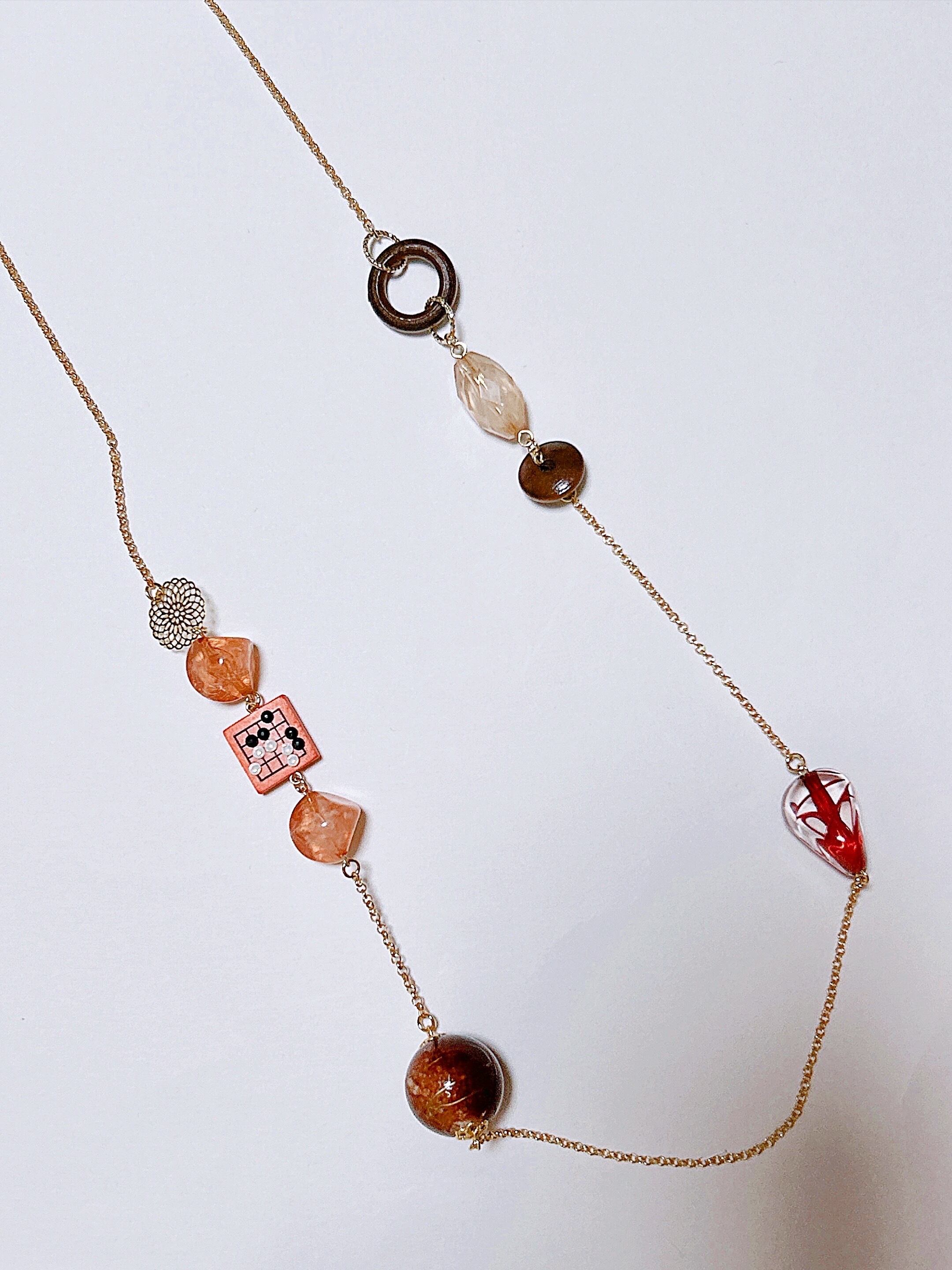 詰碁 ネックレス ペンダント（80㎝） 囲碁アクセサリー | 囲碁倶楽部爛柯