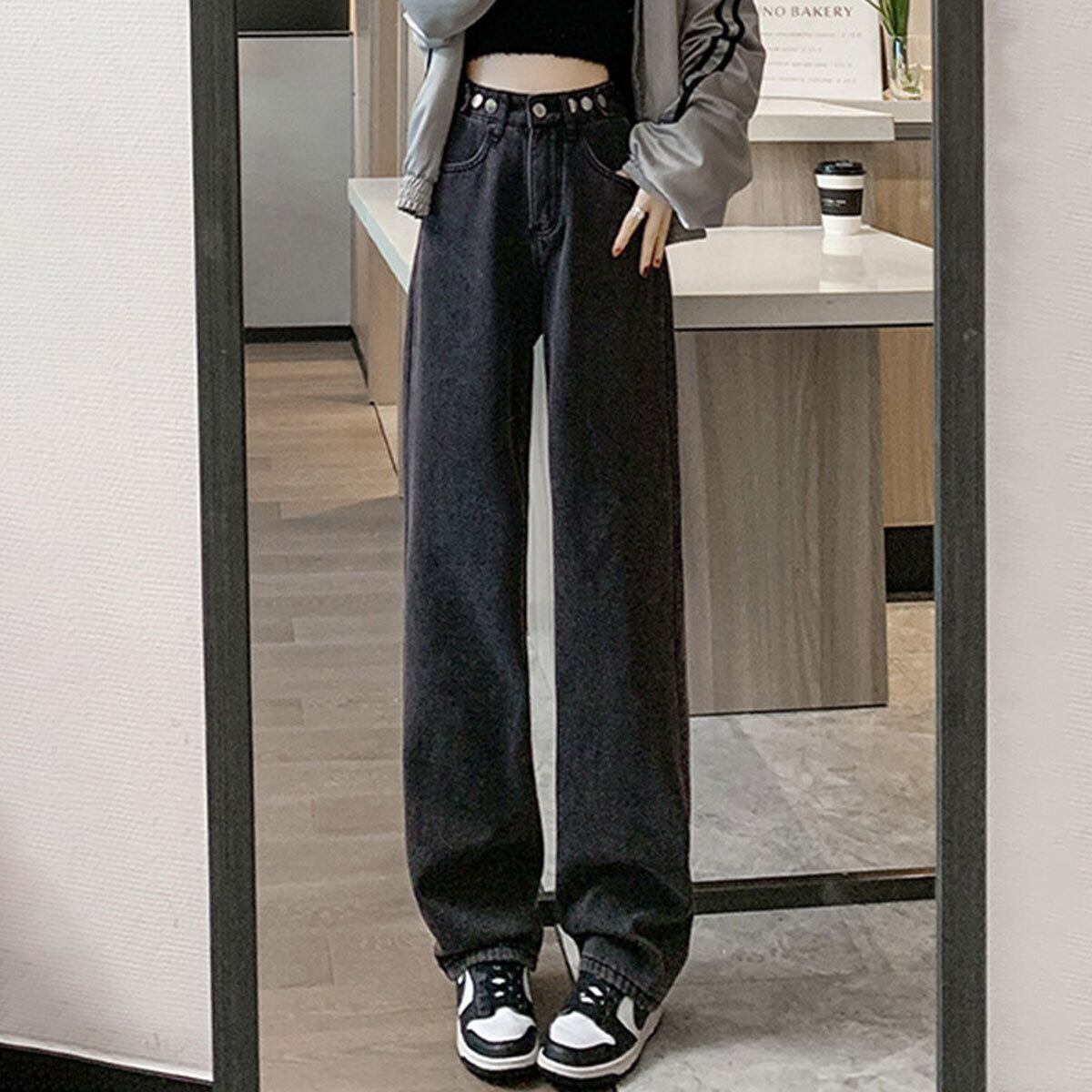 デニム パンツ 裏起毛 ストレート ジーンズ レディース 秋冬 防寒 保温 暖かい 韓国 大人 カジュアル おしゃれ ゆったり フリースデニム 体型カバー 裏ボアジーンズ 大人可愛い 大人女子