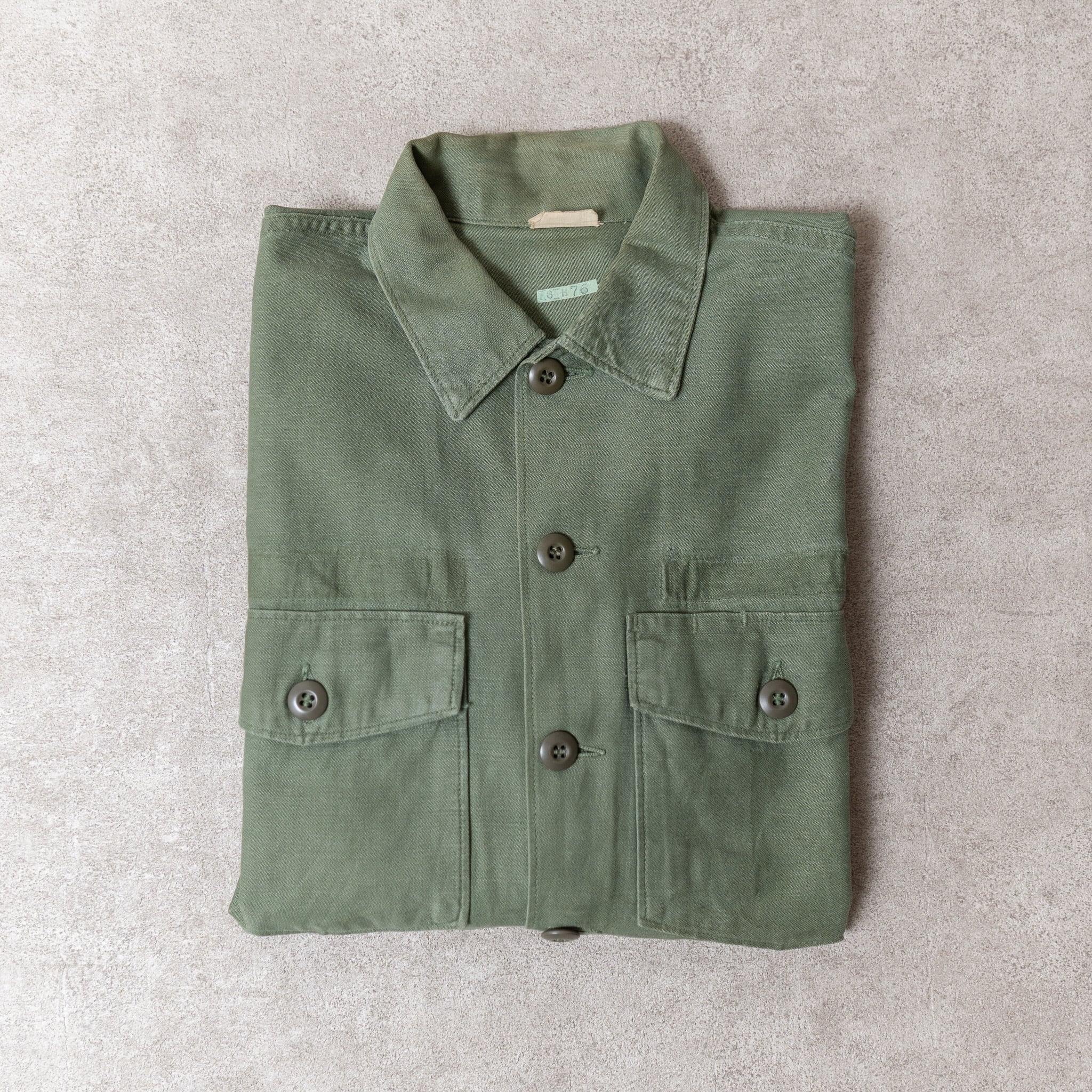 15 1/2】U.S.Army 70's OG-107 Utility Shirt Cotton100％ 