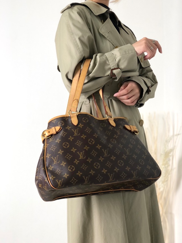 LOUIS VUITTON ヴィトン モノグラム バティニョールオリゾンタル M51154 トートバッグ ブラウン vintage ヴィンテージ オールド dt7i6h