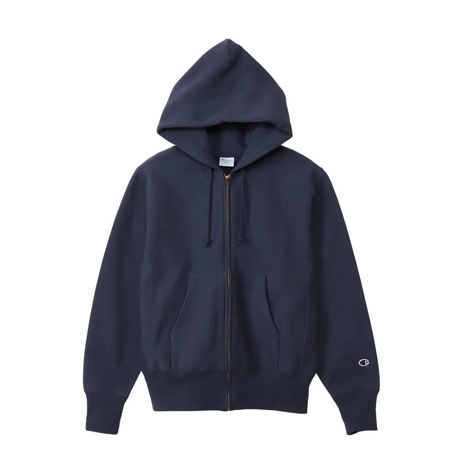 CHAMPION (チャンピオン) - RW ZIP HOODED SWEATSHIRT (リバースウィーブジップフーデッドスウェットシャツ) 386ダークネイビー