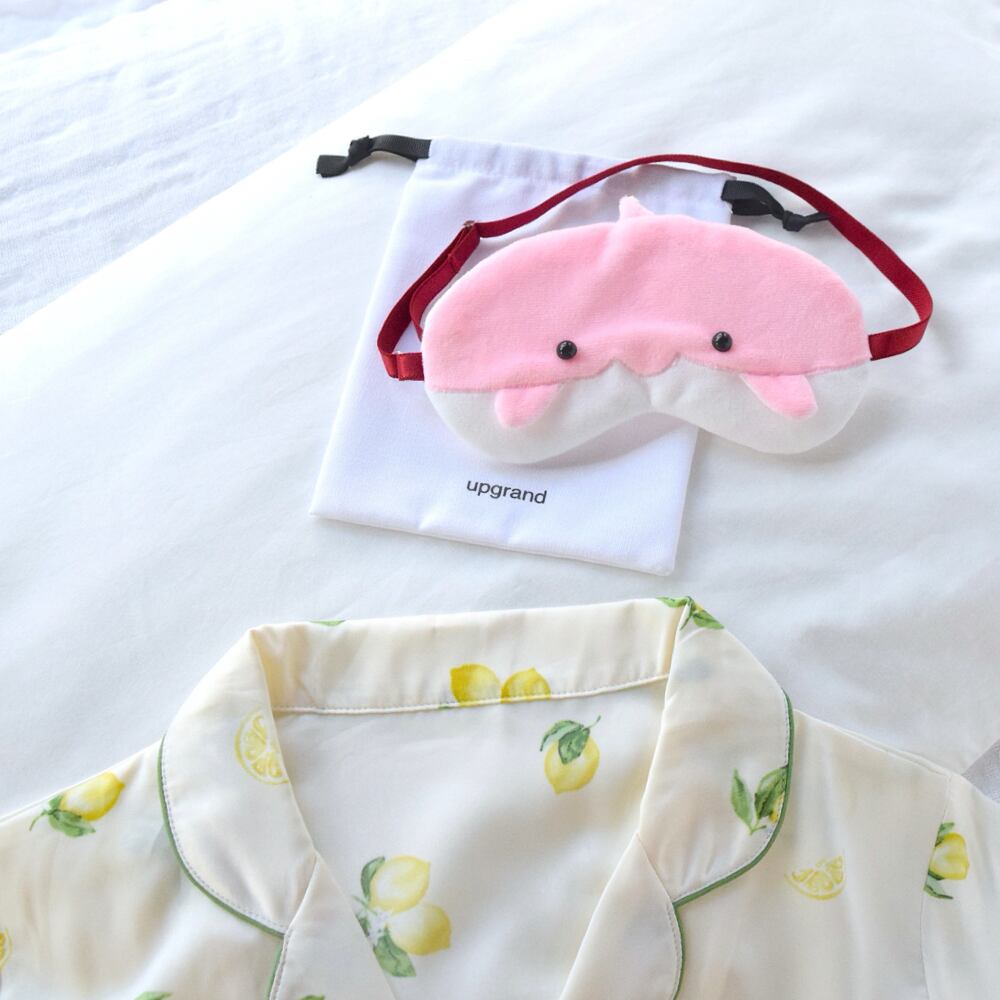 イルカアイマスク(ピンク)|収納ポーチ付|仮眠|お昼寝|旅行|キッズ有り|ぬいぐるみんシリーズ