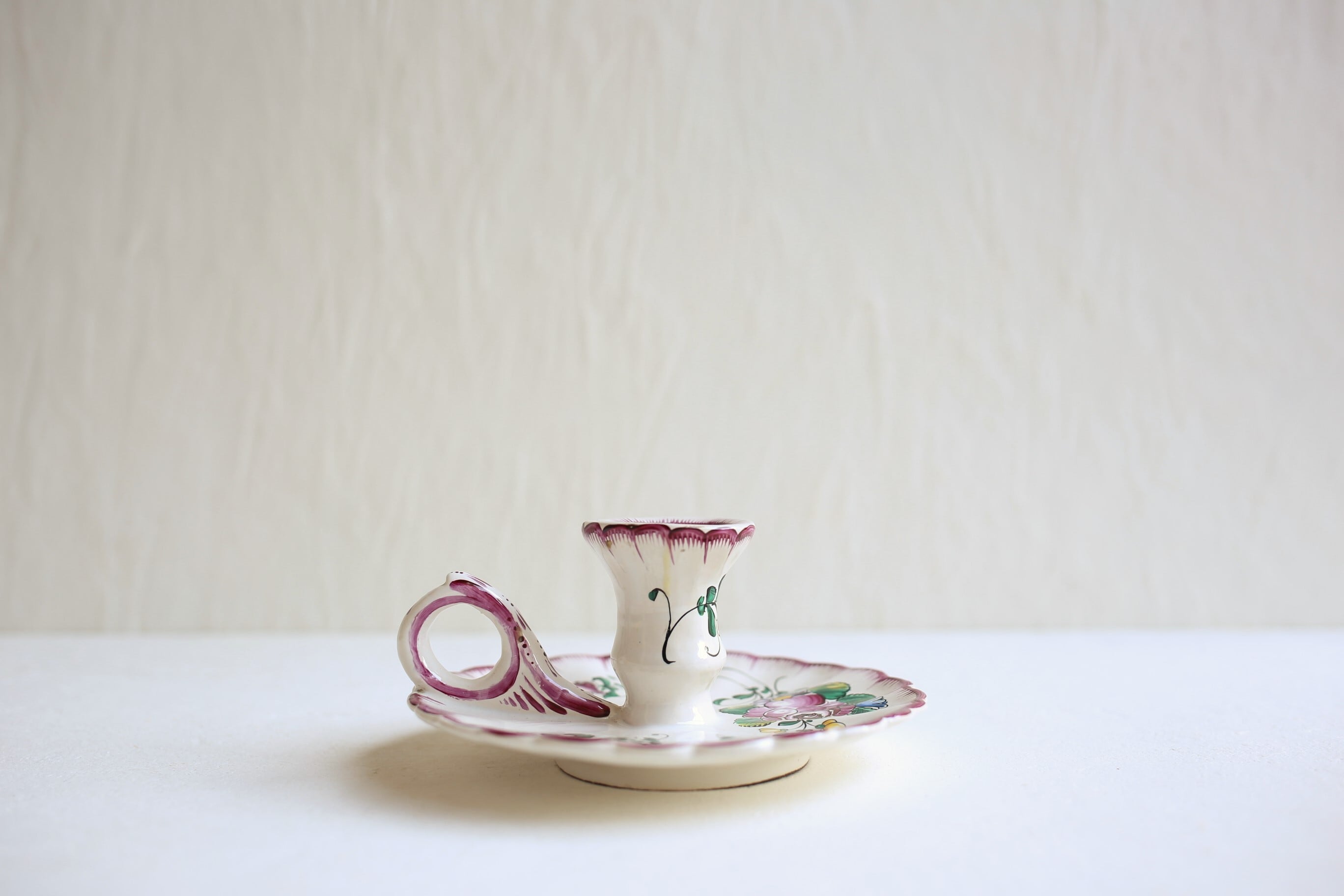 フランス アンティーク ヴィンテージ 陶器 キャンドルスタンド