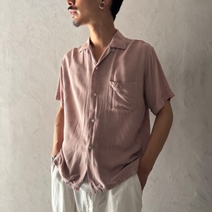 -CAMPUS- 60's pink open colour s/s shirt