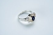 R-096 K10 Circle Native Oval Signet Ring (Sapphire)