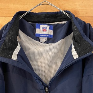 【Reebok】NFL ナイロンジャケット ゆるだぼ ハーフジップ プルオーバー 2XL オーバーサイズ アメリカ古着