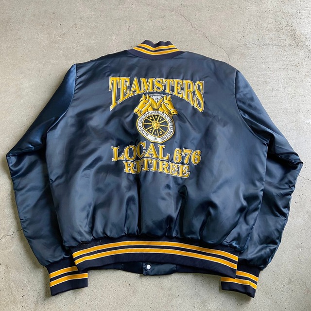 ビッグサイズ USA製 90年代 TEAMSTERS バックプリント サテン 