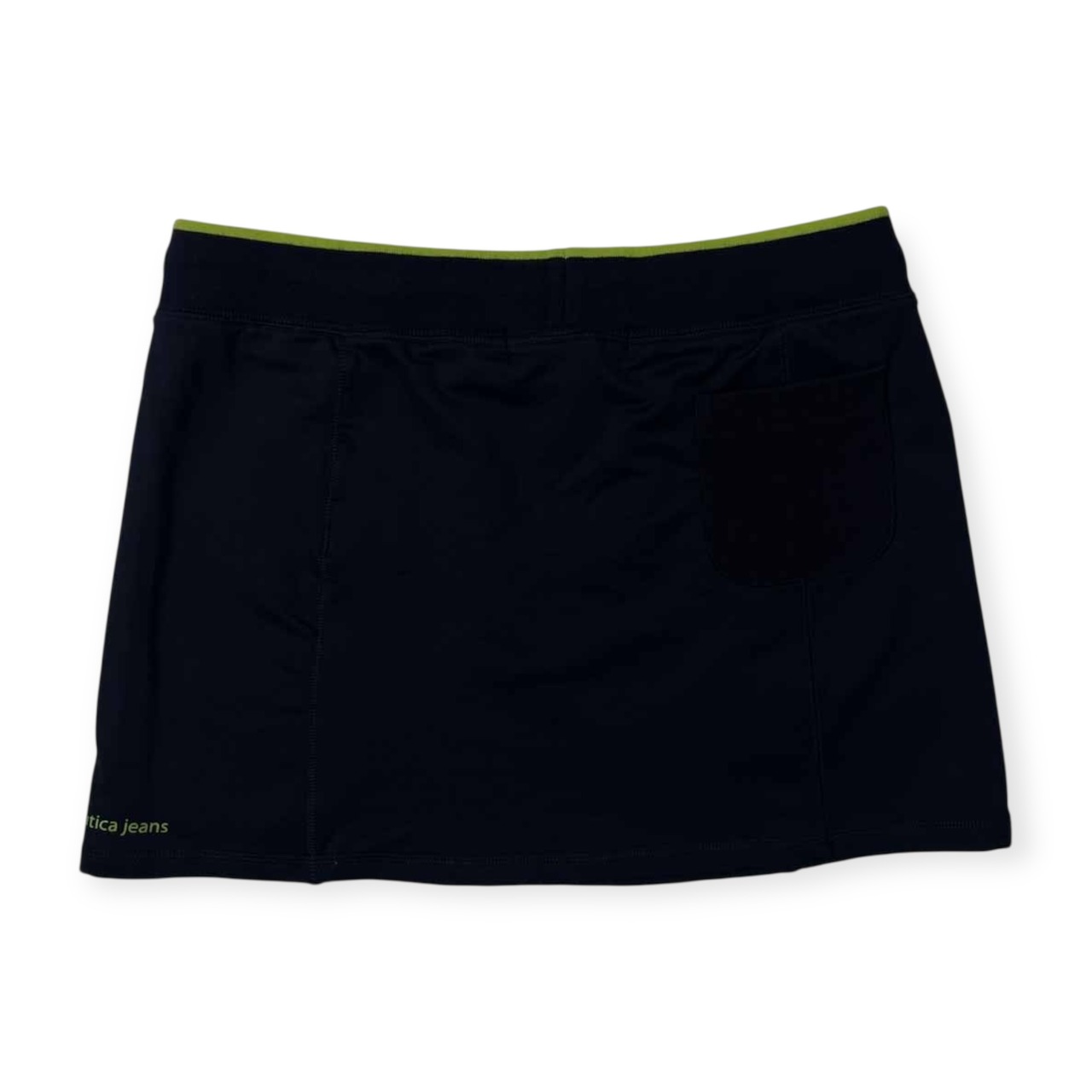 NAUTICA JEANS COMPANY ノーティカ ジーンズ カンパニー スウェット ミニ スカート サイズ L /ネイビー×グリーン