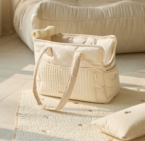 S/即納【ba＆ttang】Quilted pocket two in one shoulder bag (Ivory)