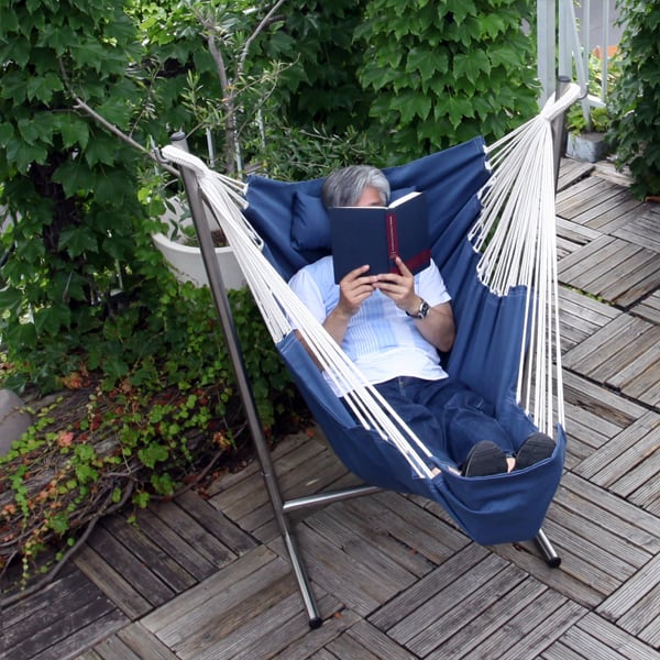 コンフォルタ ハンモック サンブレラ ストライプ トープ ステンレス脚 KOMFORTA Outdoor ストライプ トープ ステンレス脚黒塗装［リアル