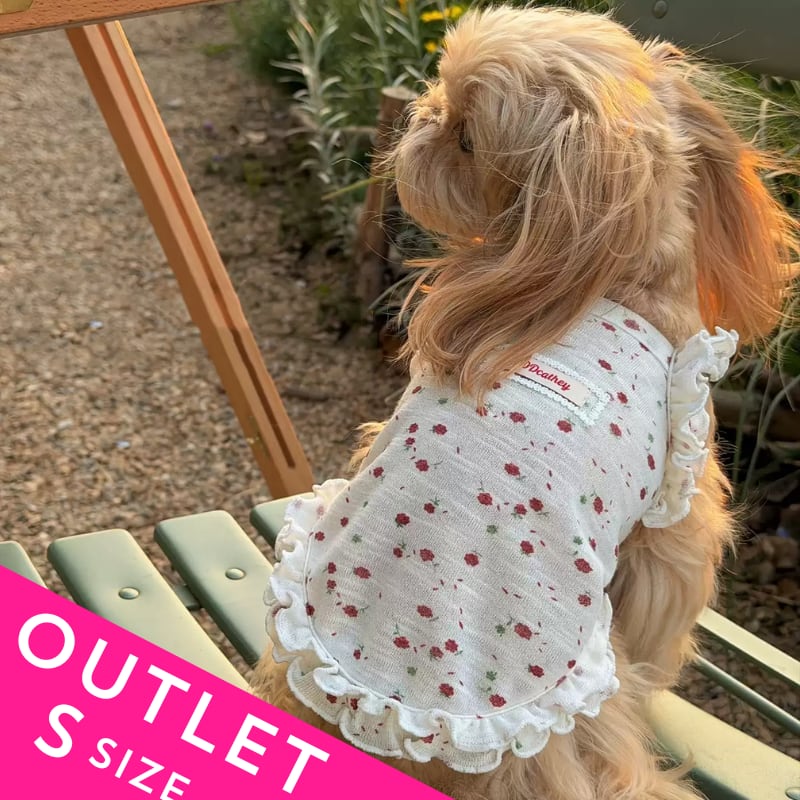 OUTLET【ホワイトSサイズのみ】フラワー&フリルのキャミソールトップス 01238