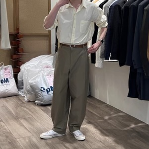 立体デザインプリーツ薄軽ルーズパンツ　0750