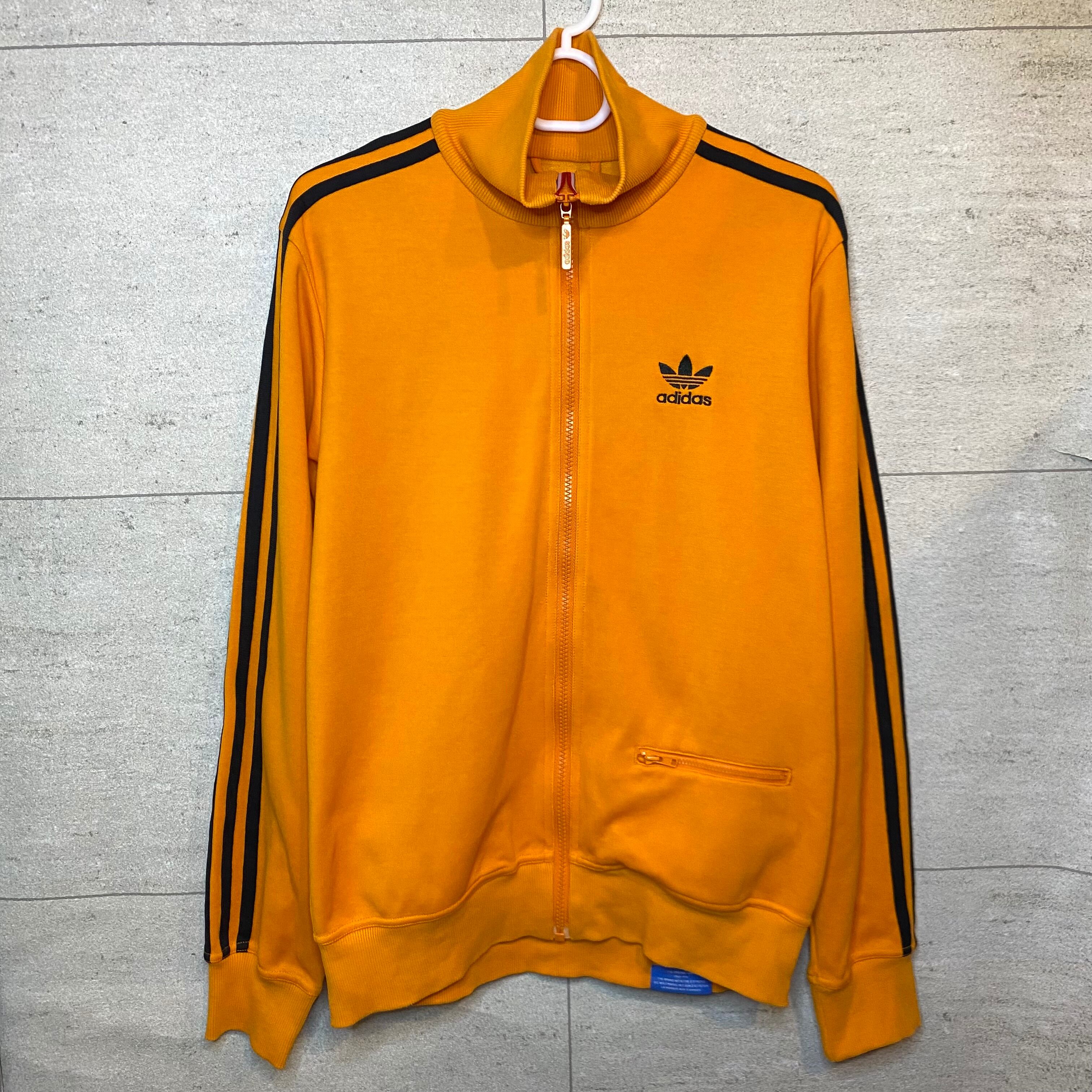 希少色】00s adidas トラックトップ/ジャージ ブラウン×オレンジ 絞れる M