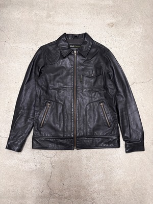 00s Back Channel/Leather Jacket/Sheep Skin/S/レザ－ジャケット/羊革/ブラック/バックチャンネル