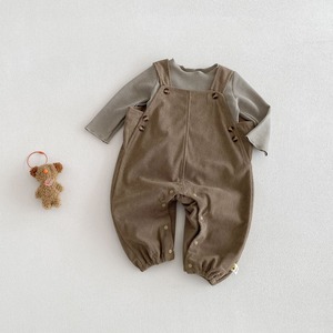【BABY】コーデュロイブラウンサロペット
