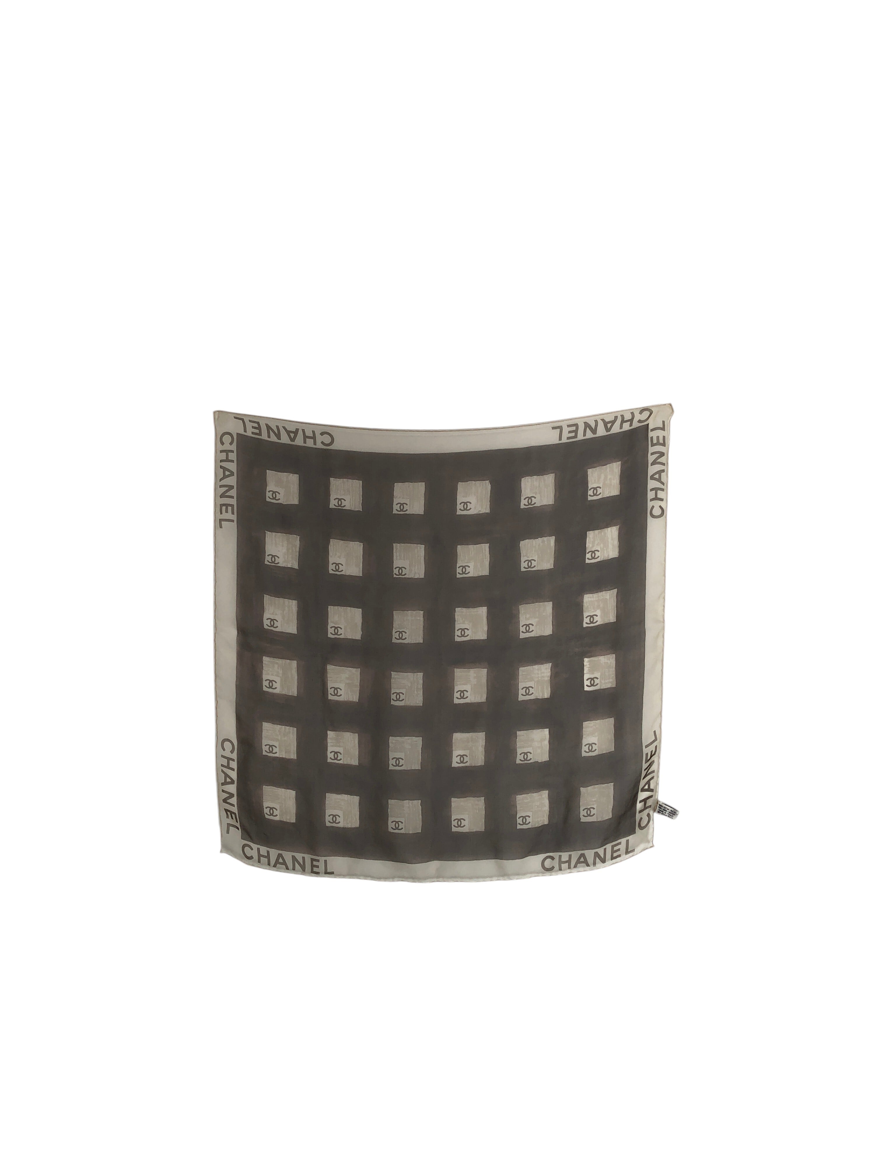 CHANEL シャネル スカーフ ブラウン ココマーク シルク vintage