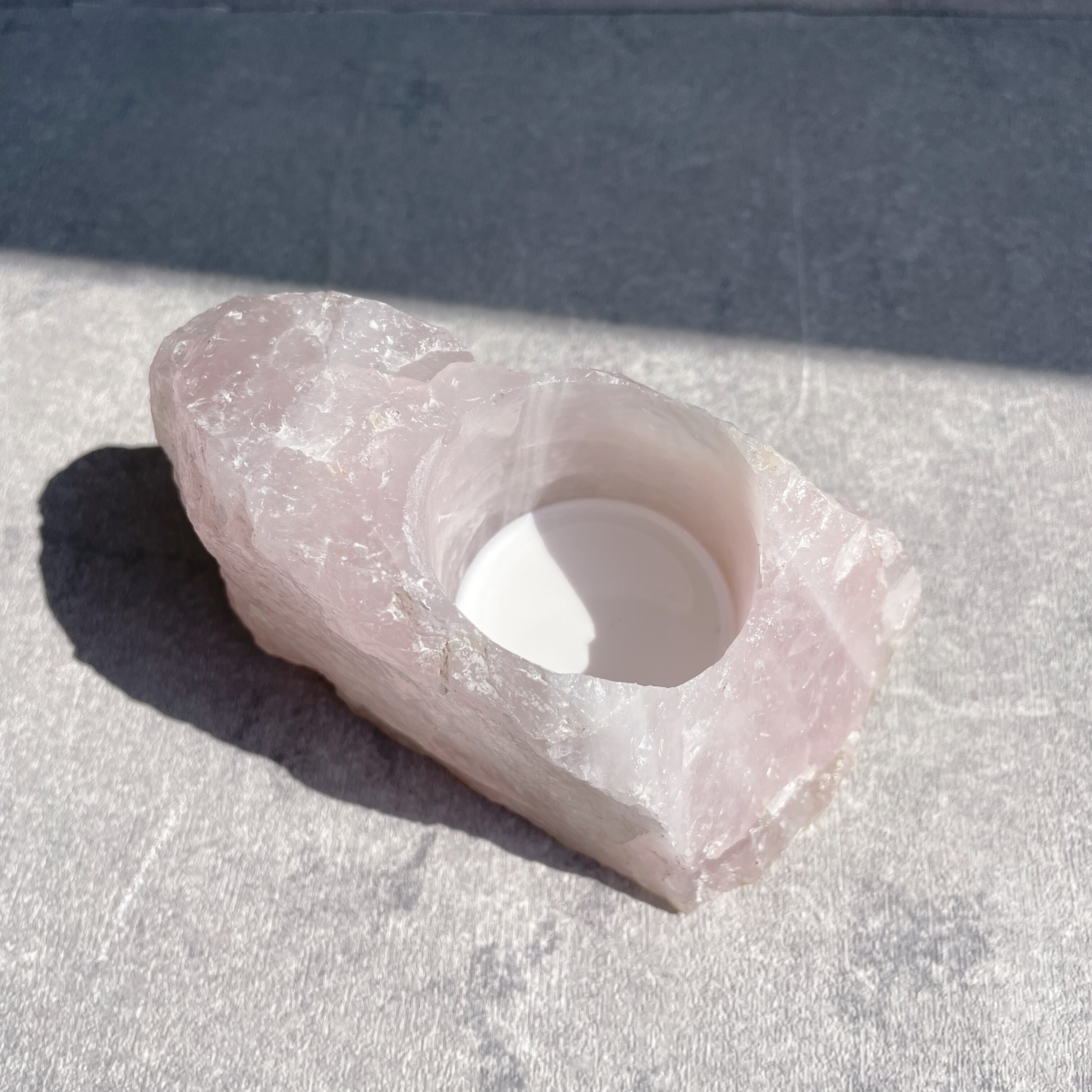 ローズクォーツキャンドルホルダー11◇Rose Quartz candle holder