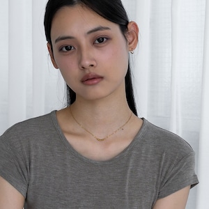 【ネコポス便】金属アレルギー対応の喜平ミニマムチェーンネックレス　2595