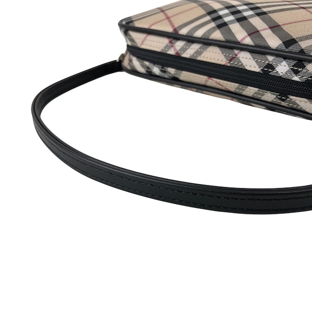 BURBERRY バーバリー ノバチェック ショルダーバッグ ベージュ キャンバス アクセサリーポーチ vintage ヴィンテージ オールド kg336h