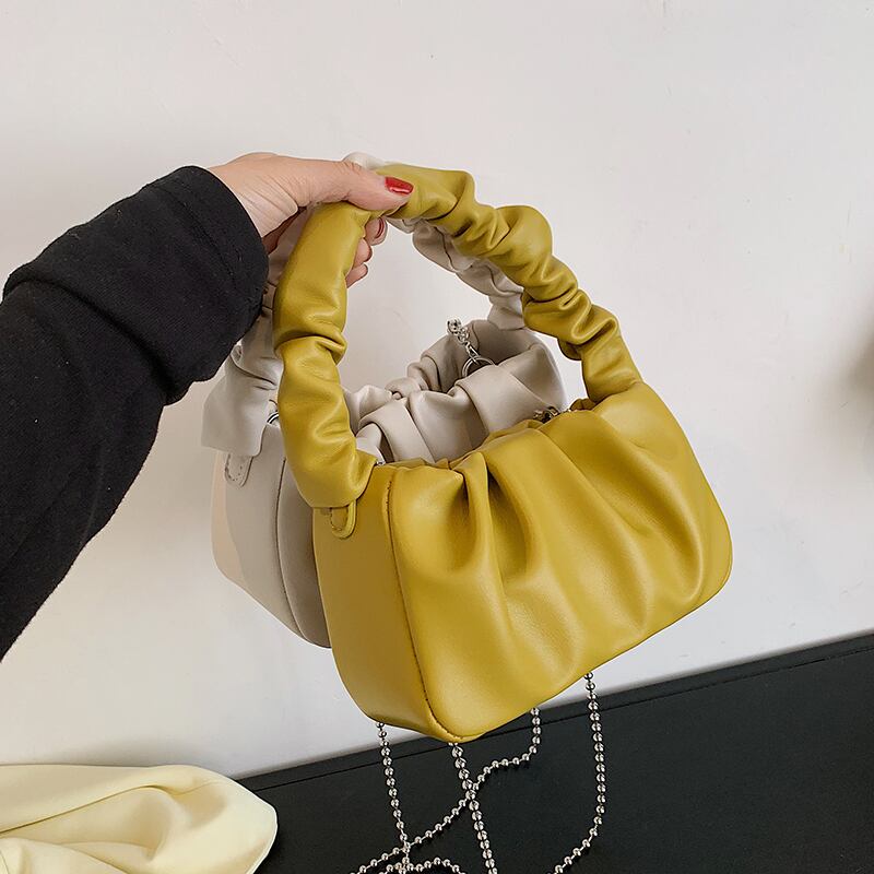 サマーチェーン レッド 夏物 スクウェア メッセンジャーバッグ 手作りハンドバック67166547955