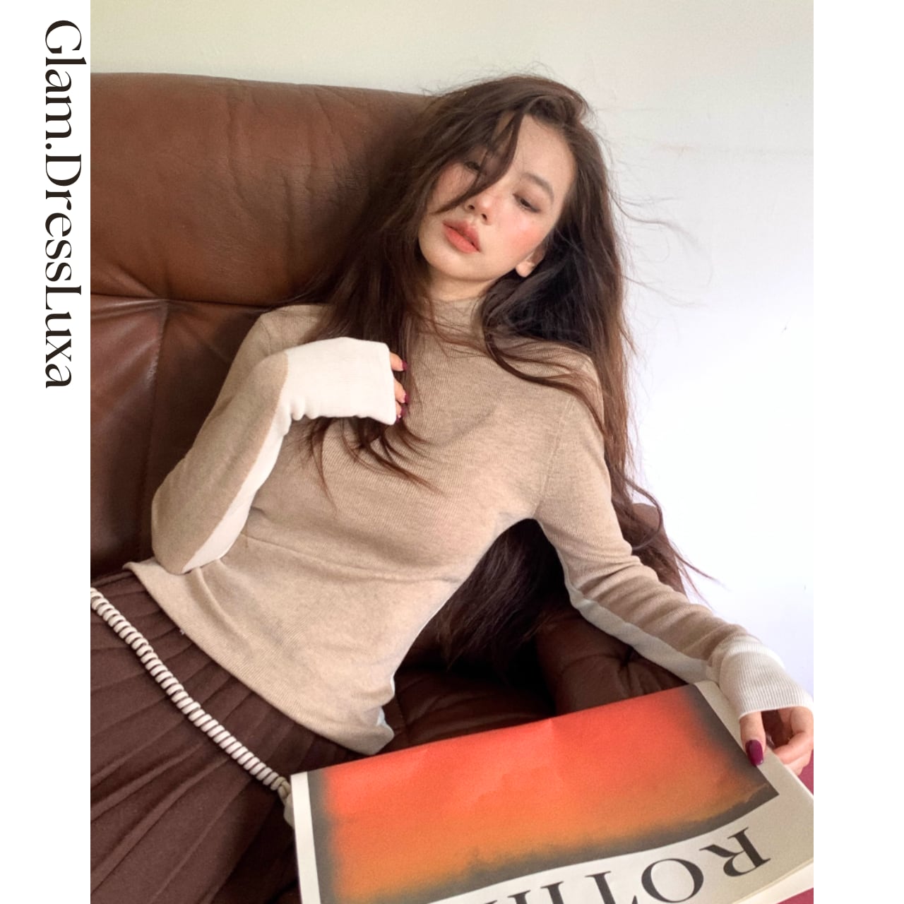 Two-tone Slim Knit_T1652