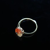 【9.5号】K10YG コインモチーフにダイヤモンドがキラリ！！橙色翡翠リング K10YG coin diamond A貨翡翠 jd_rg1597