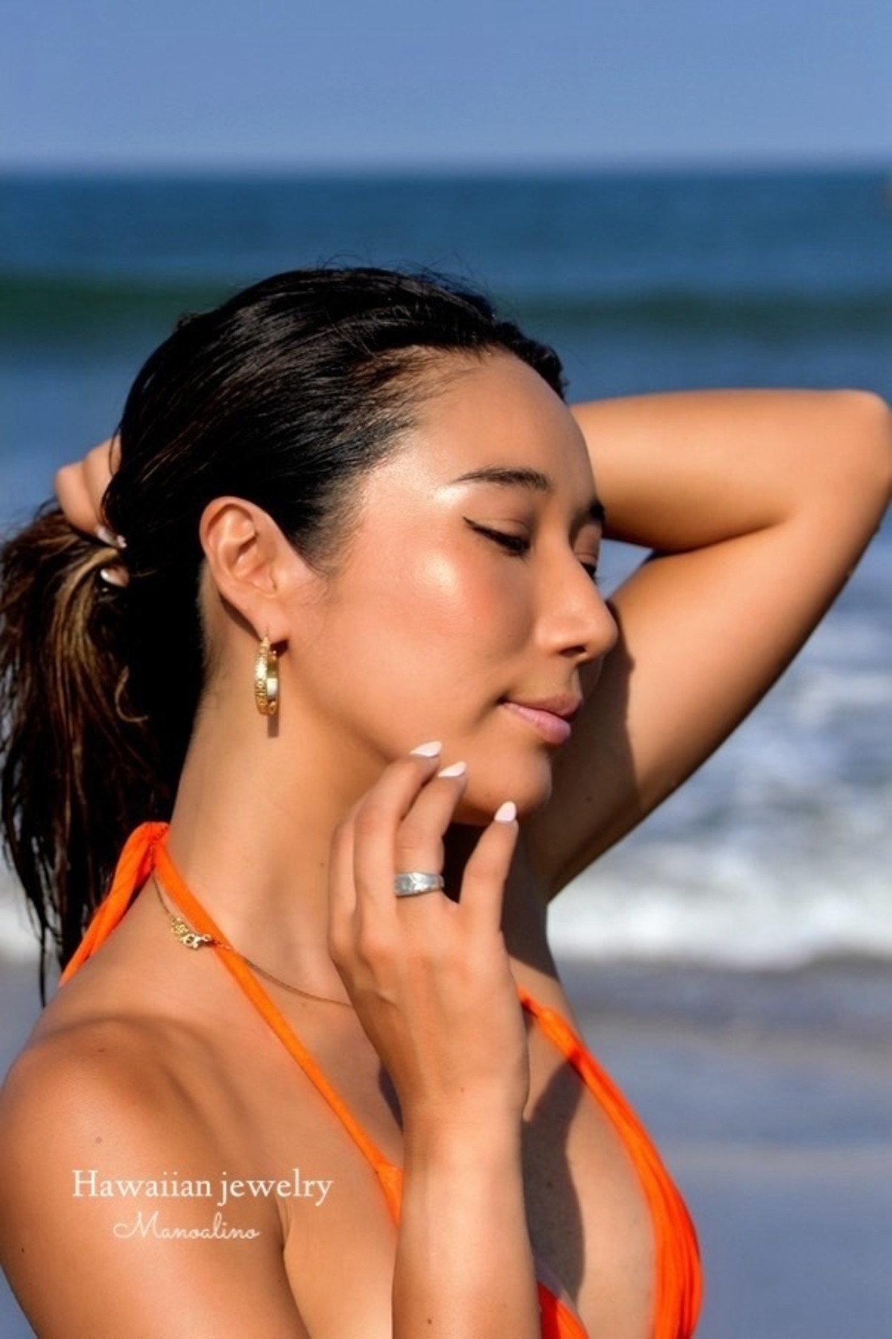30mm Hawaiian quilt hoop earring Hawaiianjewelry(ハワイアンジュエリーハワイアンキルトフープピアス)