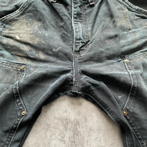 USA生地製 ブラック ダブルニー Carhartt EB136 BLK w30 詳細写真7