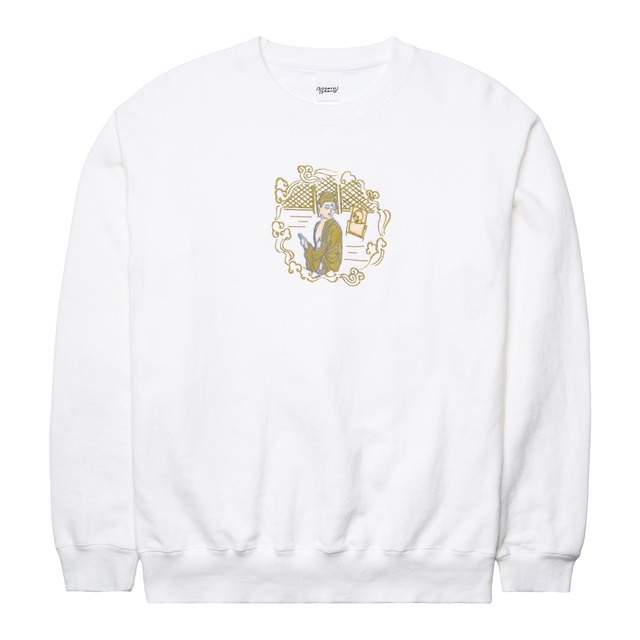 みかえり阿弥陀 仏像 トレーナー (刺繍) ホワイト 10.0oz