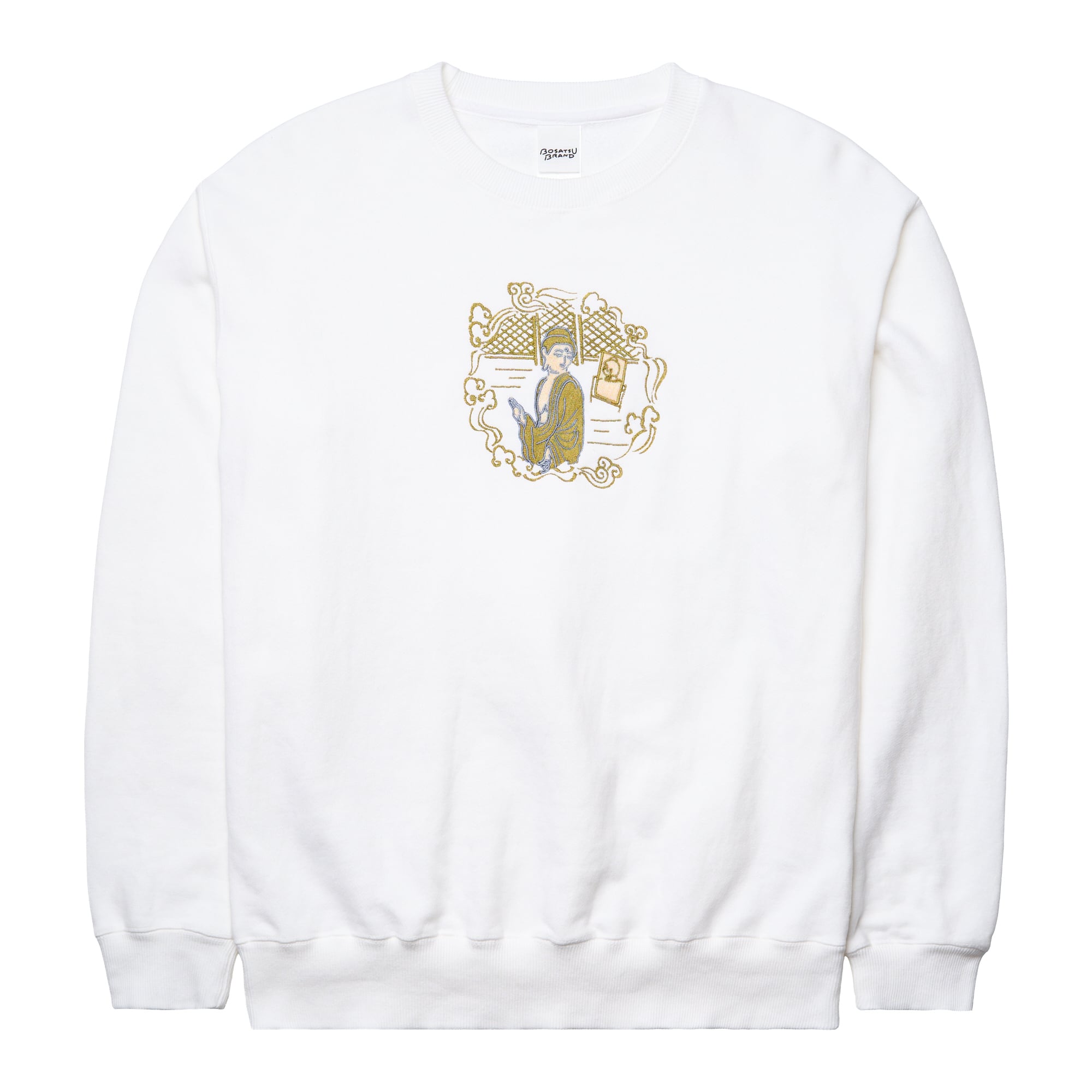 みかえり阿弥陀 仏像 トレーナー (刺繍) ホワイト 10.0oz