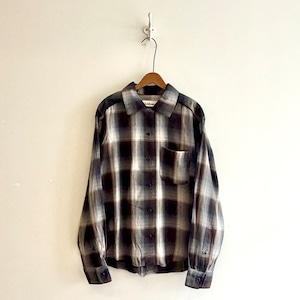 C53110 Rayon Ombre Check Open-Collar Shirt