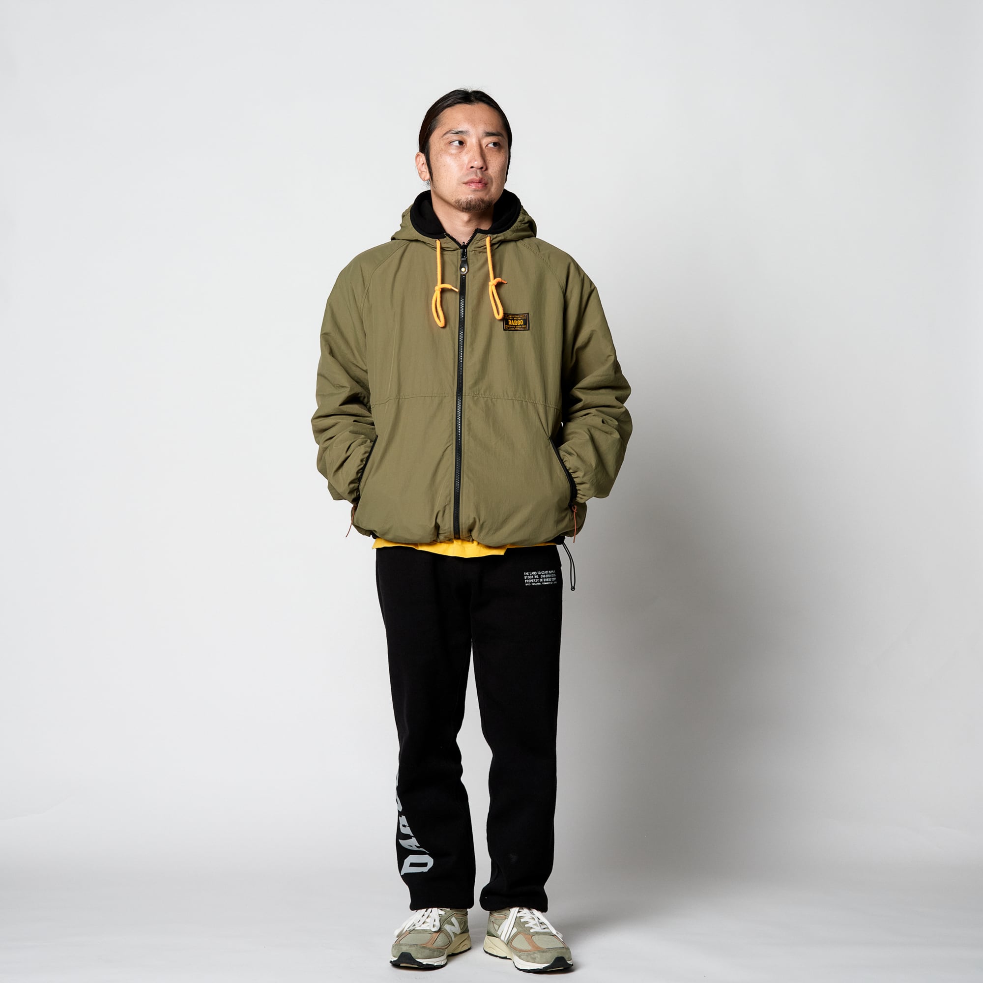 DARGO】Nylon & Fleece Reversible Hoodie Jacket（OLIVE） | DARGO 