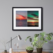 Sky Canvas｜赤と緑が溶け合う幻想的な夕景アートポスター｜詩的な空気と癒しを届ける上質なモダンインテリアにA4ポスター